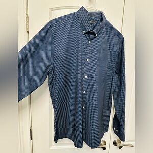Banana Republic Blue Gold Dot-Print Button-Down Slim Shirt - Men's
